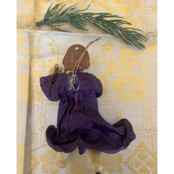 Set Of 2 Vintage Angel Christmas Ornaments Harps Renaissance Style Italy Paper M - Picture 7 of 7